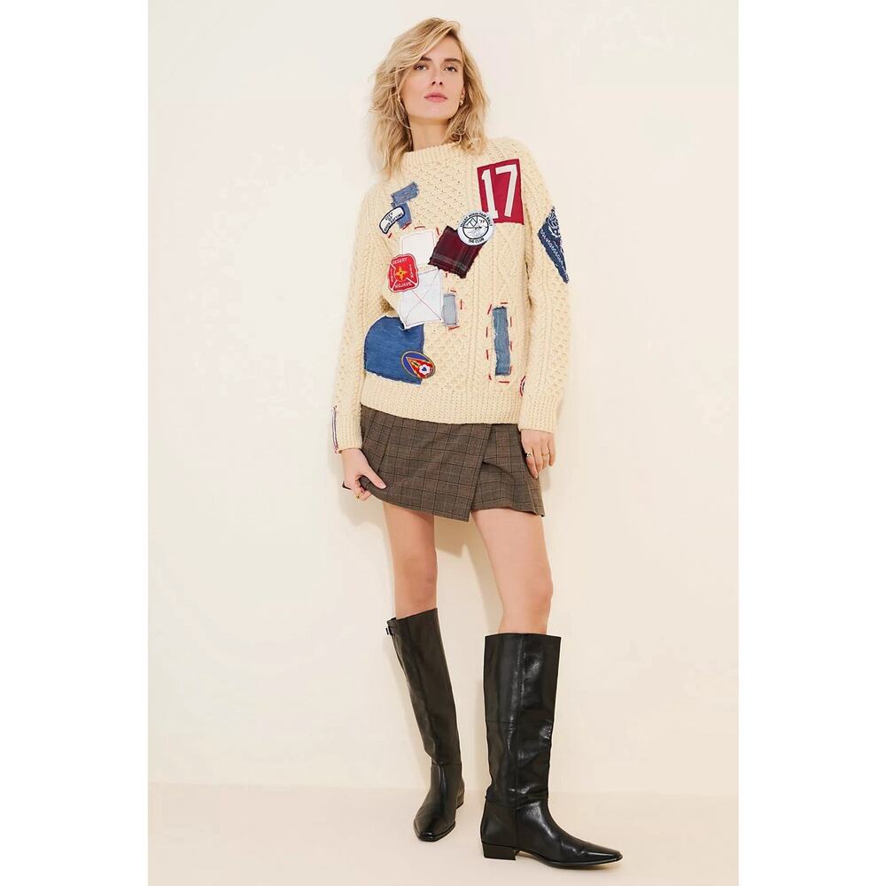 Vintage Patchwork Sweater Medium‎ Retails $370 Preppy Anthropologie